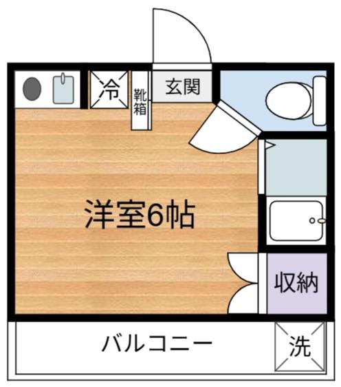 MIWAハイツ(ワンルーム/2階)の間取り写真