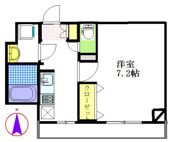 URBAN FLATS千葉中央(1K/12階)の間取り写真