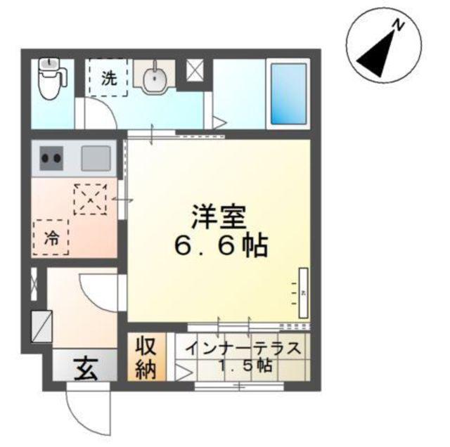 市川市幸2丁目アパート(1K/1階)の間取り写真