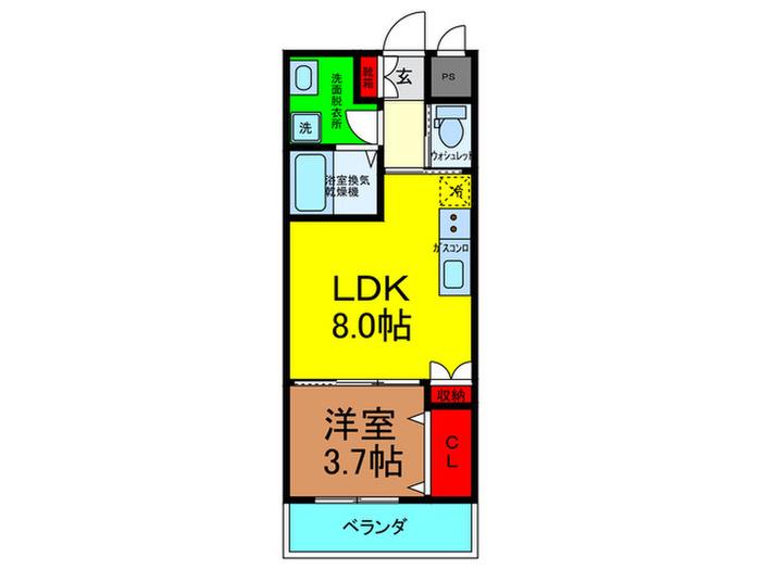 STELLA COLLINA(1LDK/2階)の間取り写真