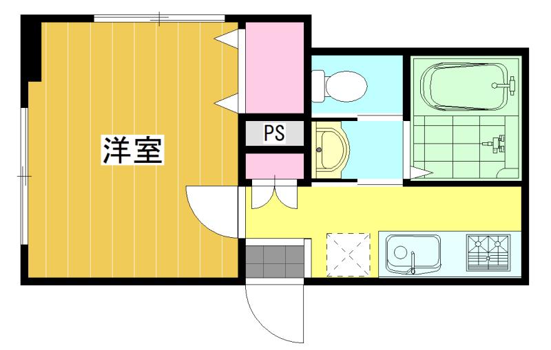クレスト三軒茶屋(1K/1階)の間取り写真
