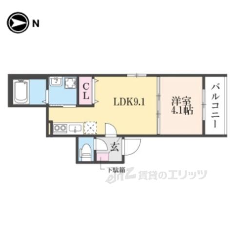 FASECIA ALBA(1LDK/2階)の間取り写真