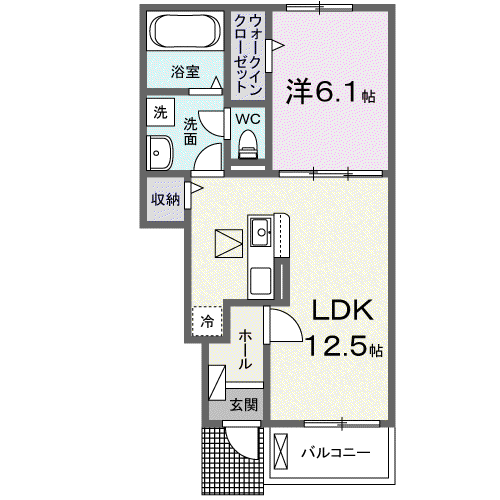 フォルトゥーナ(1LDK/1階)の間取り写真