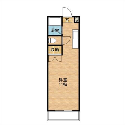 フロウレス新屋敷(ワンルーム/1階)の間取り写真