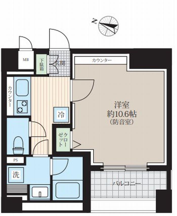 343 RESIDENCE HONKOMAGOME(1K/4階)の間取り写真