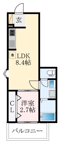FSTYLE藤井寺岡2号館(1LDK/3階)の間取り写真