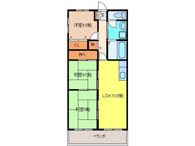 ミューズ・ポカホンタス(3LDK/2階)の間取り写真