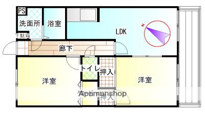 グレイス伊地知(2LDK/3階)の間取り写真