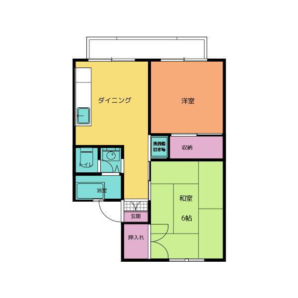 サンパーク三山B(2DK/1階)の間取り写真