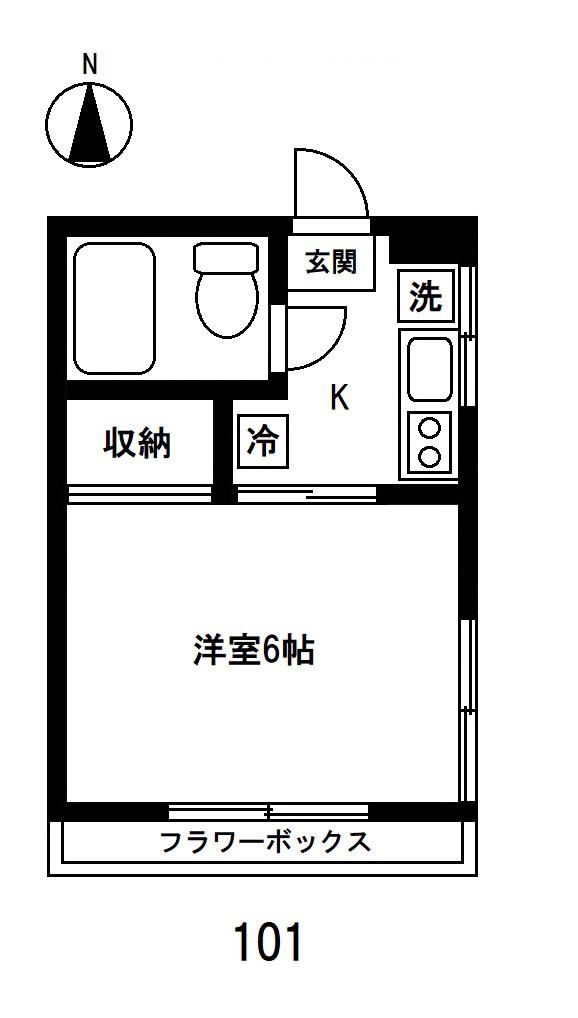 サンヨーハイツ(1K/1階)の間取り写真