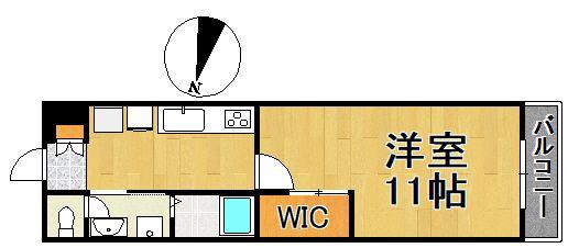 ピア旭町(1K/3階)の間取り写真