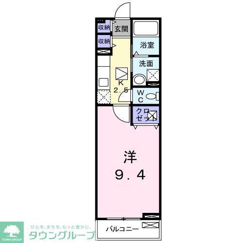 アンジュブローテ(1K/1階)の間取り写真