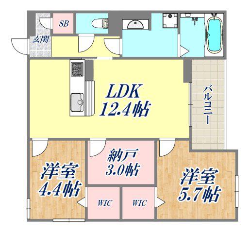 COCOONIA(2LDK/1階)の間取り写真
