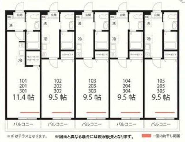 QUIET CRAB HOUSE 鶴見寺谷(1K/3階)の間取り写真