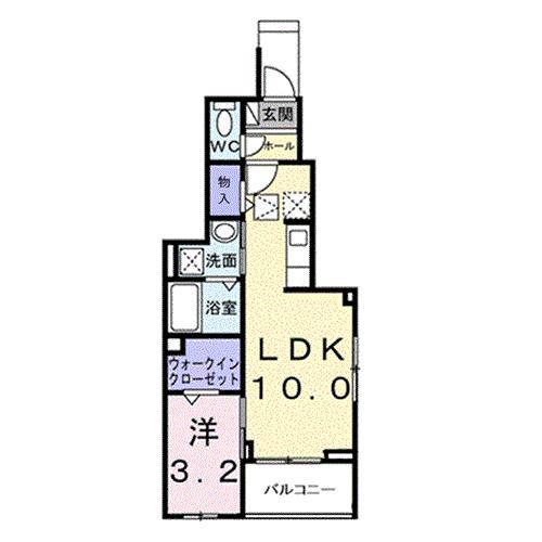 ヒカルサ大宮南中丸ノ―スI(1LDK/1階)の間取り写真