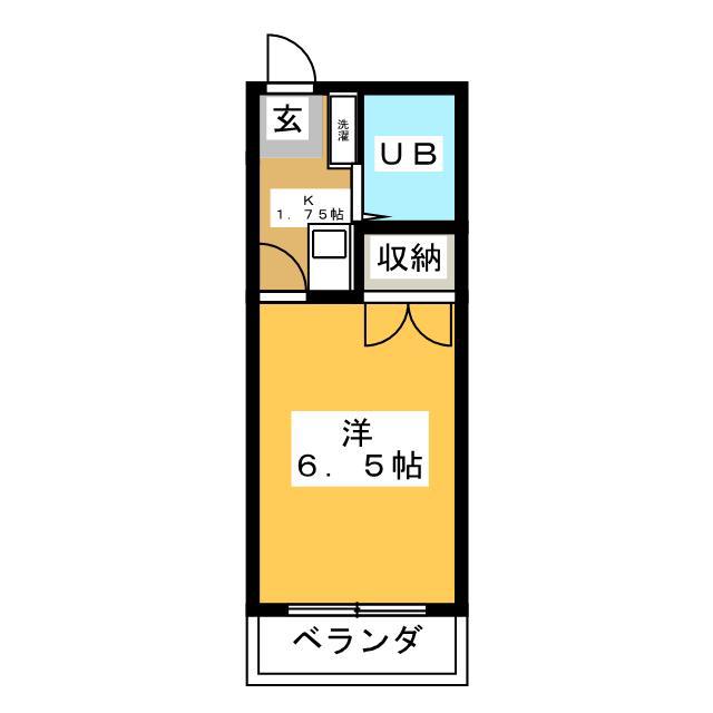 プレステージ三田(1K/2階)の間取り写真