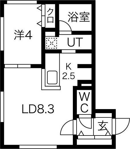 COMFORT ZONE(1LDK/4階)の間取り写真