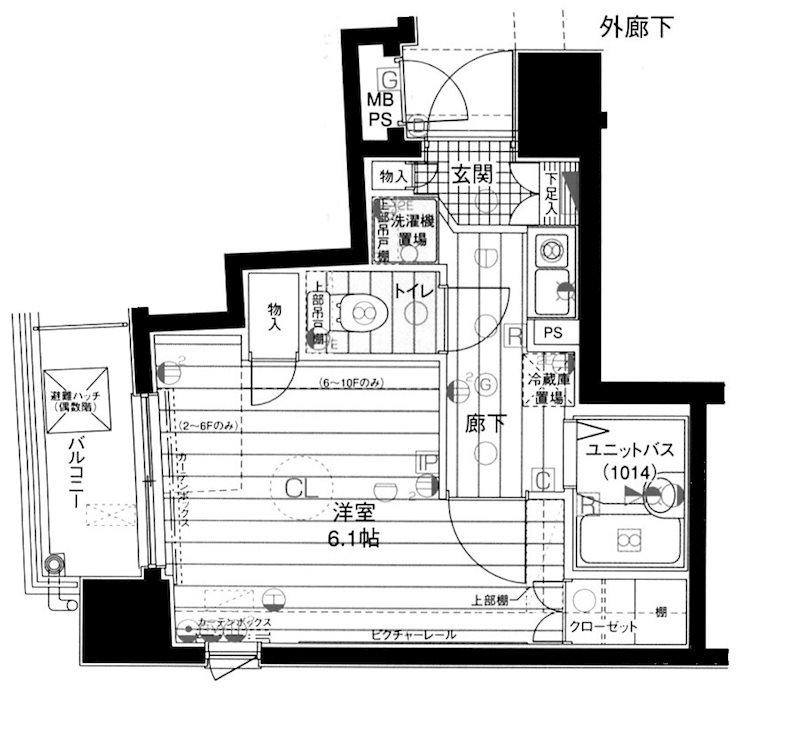 メインステージ日本橋箱崎II(1K/3階)の間取り写真