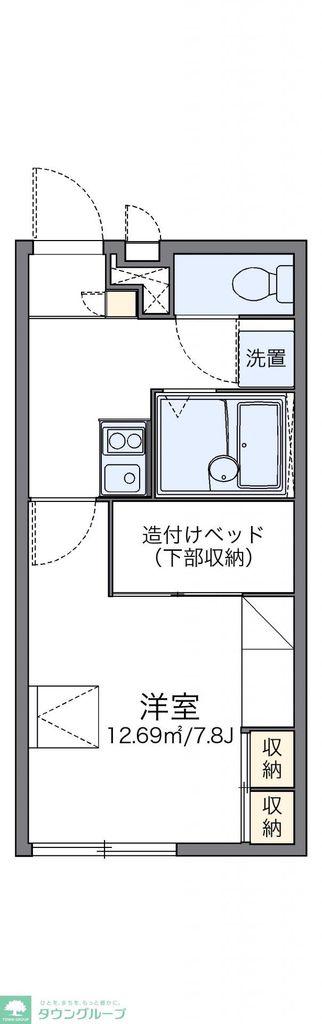 レオパレスチロルα(1K/1階)の間取り写真