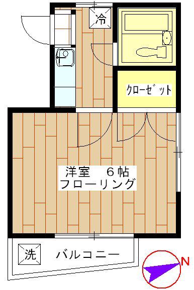 メゾンド石川(1K/2階)の間取り写真