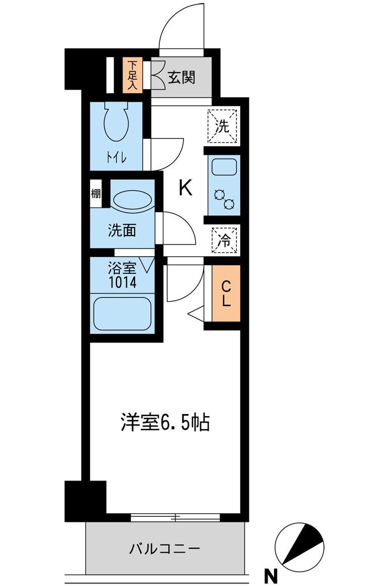 N-STAGE GYOTOKU(1K/6階)の間取り写真