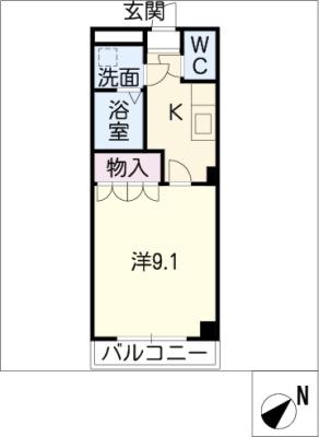クレストール(1K/2階)の間取り写真