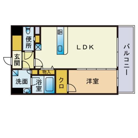 ラ・フェリーチェ和白(1LDK/5階)の間取り写真