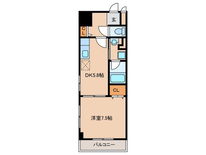 HI・GRADE椿(1DK/4階)の間取り写真