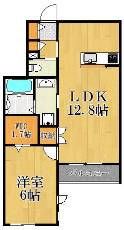 HEBELMAISON ODA(1LDK/2階)の間取り写真