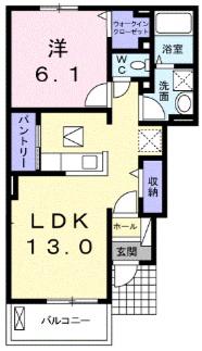 レジデンス茂(1LDK/1階)の間取り写真