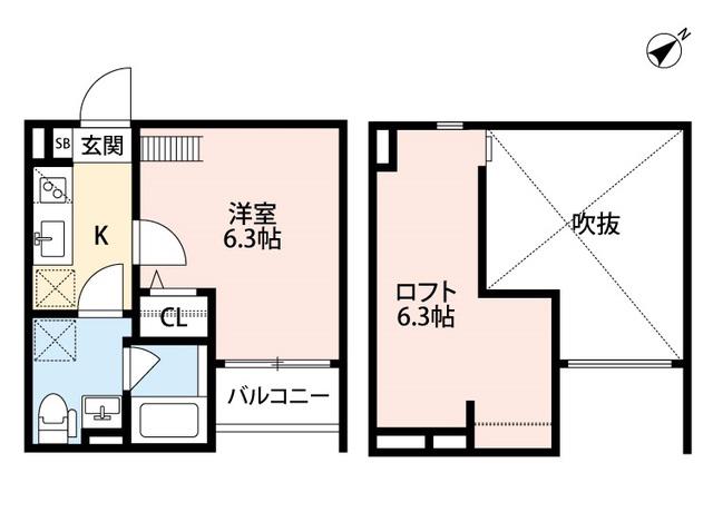 IMPRESSIVE SUMA(1K/2階)の間取り写真