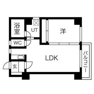 パグーロ東平尾II(1LDK/5階)の間取り写真