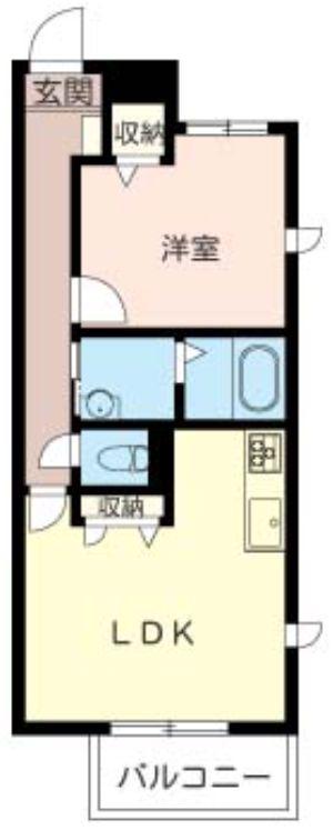 ルミエール大和(1LDK/2階)の間取り写真