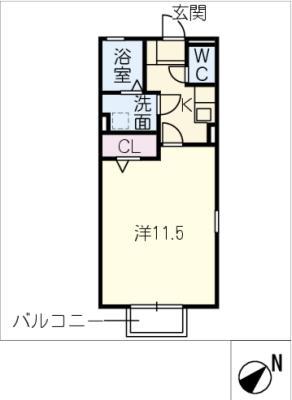 レジデンス芝田(1K/1階)の間取り写真