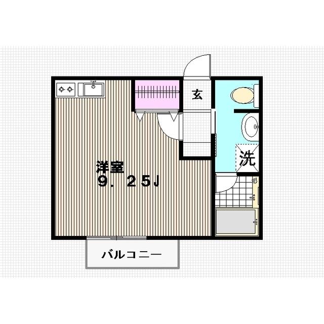 本町グリーンヒルズ(ワンルーム/2階)の間取り写真