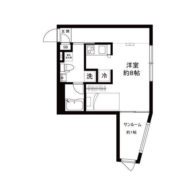 MONCLE SAKURA SHINMACHI(ワンルーム/4階)の間取り写真