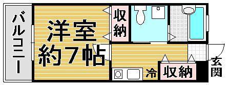 ウエストプラージュ(1K/2階)の間取り写真
