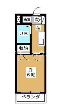 ミラコスタ(1K/2階)の間取り写真