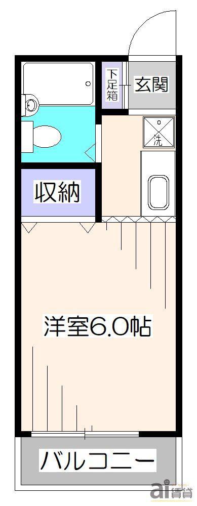 サンアベニュー弥生(1K/4階)の間取り写真