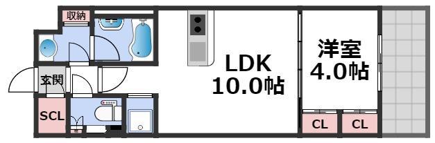 ヴェルテックス(1LDK/2階)の間取り写真