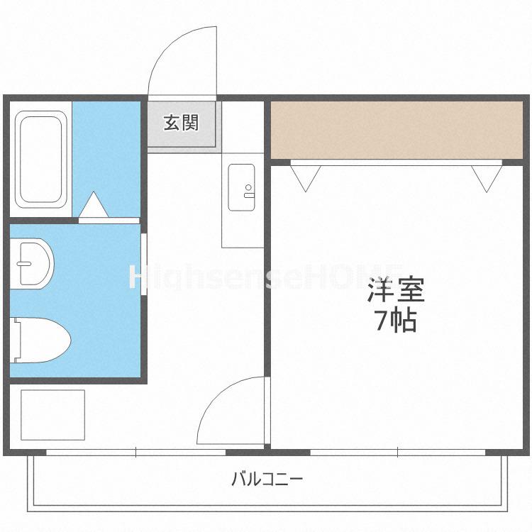 清水728ハイツ(1DK/1階)の間取り写真