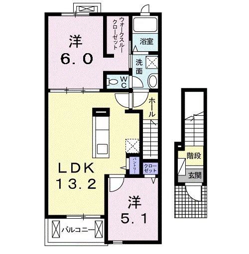 エクセルステージ(2LDK/2階)の間取り写真