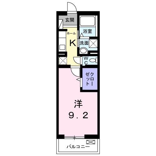 サラーム(1K/3階)の間取り写真
