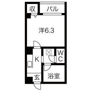 COLLECTION桜ノ宮I(1K/2階)の間取り写真