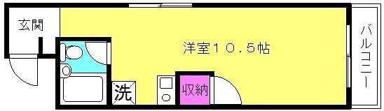 ラフィーネ壱番館(ワンルーム/1階)の間取り写真