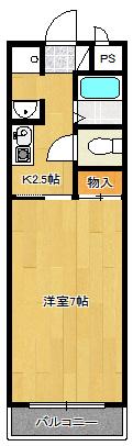 サニーウェル新石切(1K/2階)の間取り写真