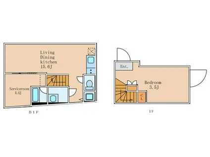 CLASSCOURT EBISU(1SLDK/B1階)の間取り写真