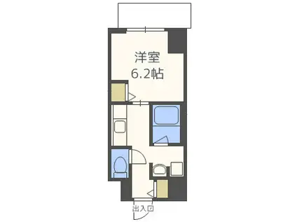 ドゥーエ立売堀(1K/14階)の間取り写真