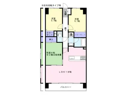 メルベーユ(3LDK/5階)の間取り写真