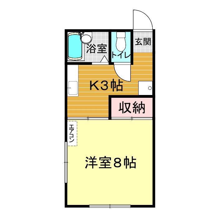 カレッジ(1K/2階)の間取り写真